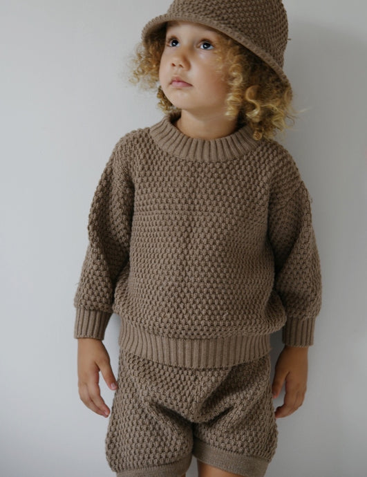 Signature knit set - cocoa