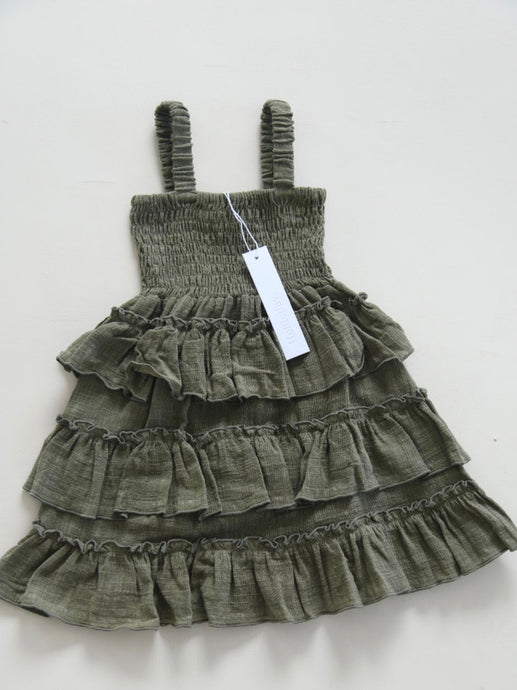 Frill dress - Olive