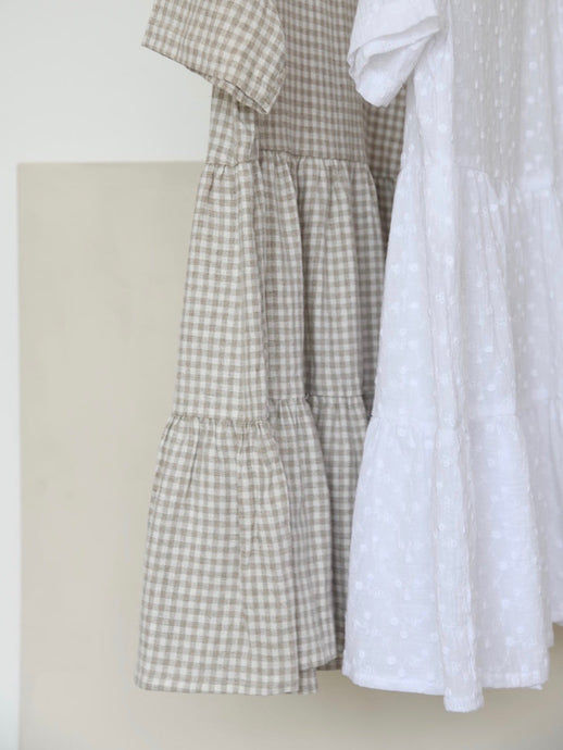 Swing dress - Natural Gingham