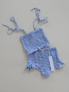 Frill set - blue check