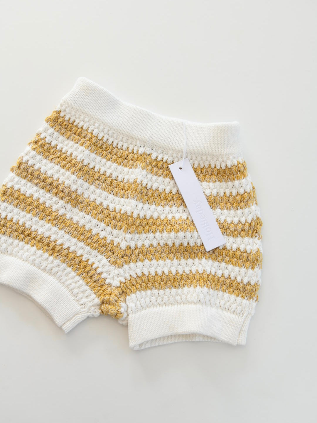 Signature knit shorts - Ochre stripe