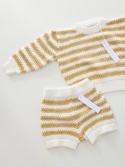 Signature knit jumper - Ochre stripe