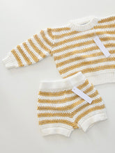 Load image into Gallery viewer, Signature knit shorts - Ochre stripe