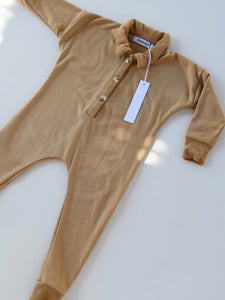 Polo Onesie - Walnut