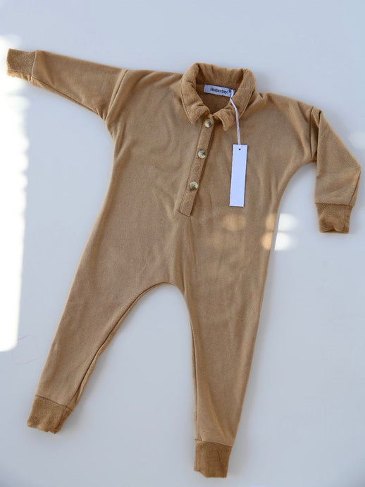 Polo Onesie - Walnut
