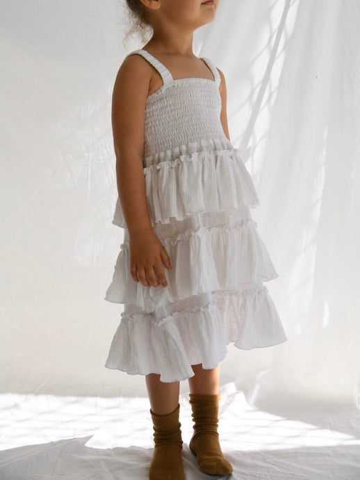 Frill Dress - White